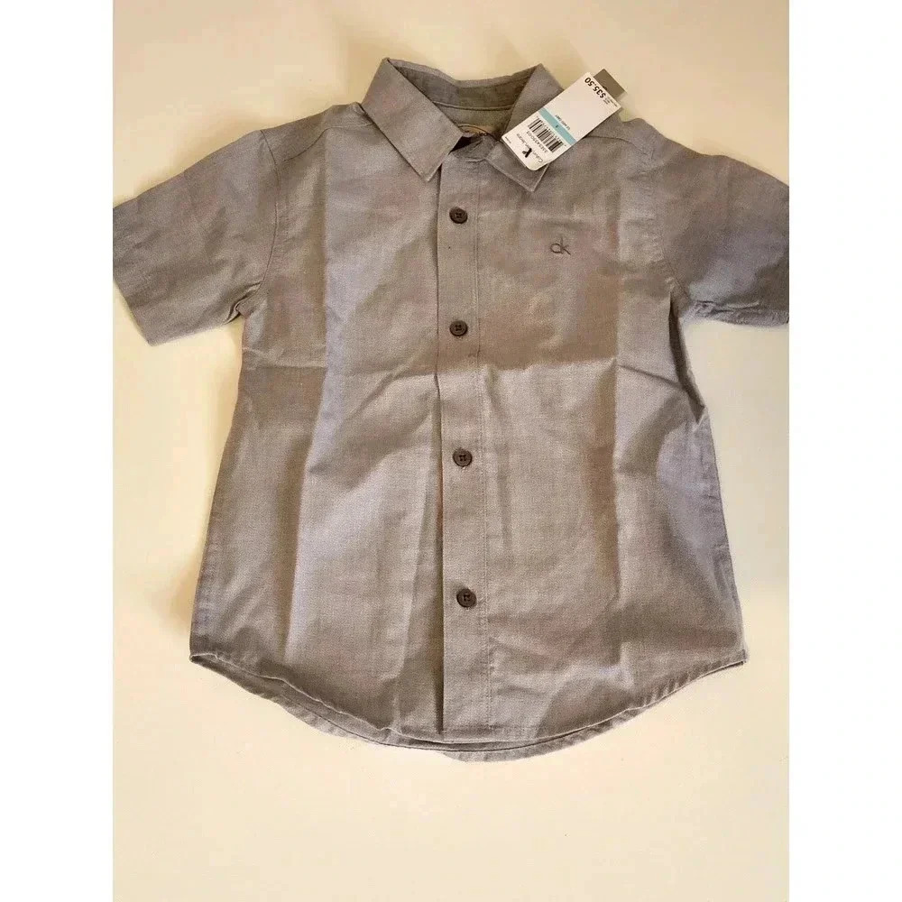 Calvin Klien Grey Short Sleeve Boys Shirt‎